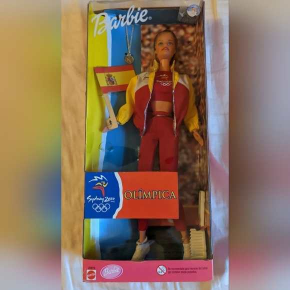 Barbie Other - Barbie Doll Olympic Olimpica Sydney 2000 Spain Fan Spanish Flag Mattel 1999  NIB